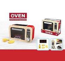 Мікрохвильова піч 818-508 A дерев'яна, підсвічування, звуки, муляжі їжі, які змінюють колір, в коробці