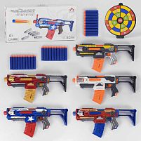 Детское игрушечное оружие Автомат SB 524 (18) 5 цветов, 30 мягких патронов, на батарейках, в коробке
