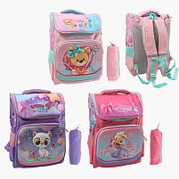 Рюкзак C 72901 розмір: 25х16х44 см, 1 відділення, 3 кишені, на блискавці, пластикові вставки, пакет, в пакеті, ВИДАЄТЬСЯ МІКС ВИДІВ