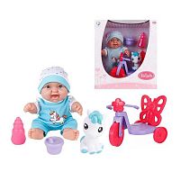 Пупс 716 B велосипед, іграшка, аксесуари, висота 24 см, в коробці