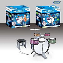 Барабанна установка L 552 стільчик, 4 барабани, 1 барабан із педаллю, 2 палички, 1 металевий диск, в коробці