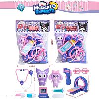 Набір лікаря 999 B-9 2 види, стетоскоп, термометр, шприц, таблетка, рентгенівський екран, герой, в пакеті