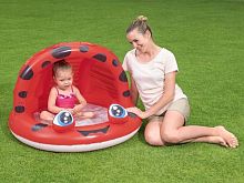 Дитячий надувний басейн BestWay 52189 «Жабка» (Ø97 см, ↑66 см, висота борта: 13 см, об'єм: 26 л, надувне дно, серія: Kiddie Pools, навіс)