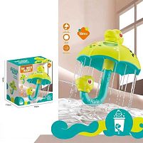 Гра для ванни 1801 “Парасолька”, діаметр купола - 15 см, оберт голови динозаврика на 360°, в коробці