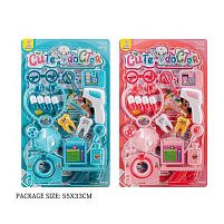 Набір лікаря 392-5 2 види, стетоскоп, томограф, термометр, маска, кушетка, окуляри, аксесуари, на листі