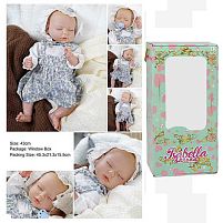 Пупс QM 240020 "TK Group", висота: 42 см, гумовий, пустушка, пляшечка, памперс, капелюшок, в коробці