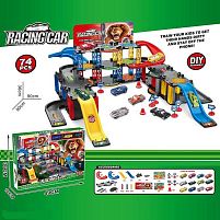 Трек 6693 A7 3 машинки, 3 рівні, наліпки, в коробці