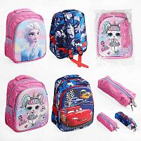 Рюкзак C 65139 пластикова вставка, пенал, регульовані лямки, 2 відділення, в пакеті, ВИДАЄТЬСЯ ТІЛЬКИ МІКС ВИДІВ