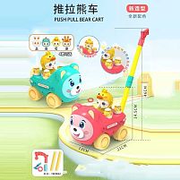 Каталка 8517 C 2 кольори, 13 см х 21 см х 46 см, дзвіночок, обертається фігурка, в пакеті