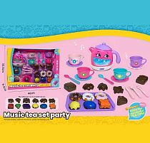 Набір посуду 3222 B чайник, підсвічування, звуки, мелодії, датчики руху, на батарейках, посуд, солодощі, в коробці