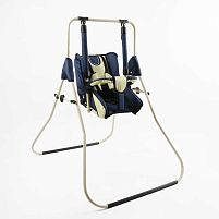 Гойдалка 0-м "Алінка" 207274 темно-синя, з жовтим на беж.рамі, зміна положення спинки "сидячи/лежачи", у пакеті