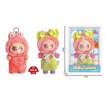 М`яка іграшка-брелок YF 004 B герой, гумовий, висота 17 см, металеве кільце, знімний одяг, рухомі ручки та ніжки, бантик, в коробці