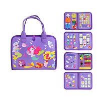 Логічна папка 25024 фетр, цифри, англійський алфавіт, геометричні фігури, природні явища, морські жителі, ремінці, рухомі шестерні, в коробці