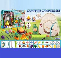 Набір для пікніку 877 A-31 37 елементів, палатка висотою 88 см, газовий балон та вогнище зі світлом та звуком, лук, стріли, колчан, мішень, посуд