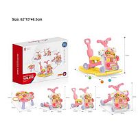 Музична каталка HE 0813 5 в 1, підсвічування, музична панель, пальчикові ігри, піаніно, сортер, наліпки, в коробці