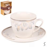Чашка з блюдцем "Floral" 230мл Stenson R34230-2