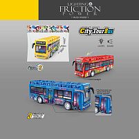 Автобус 7736 3 кольори, звуки, підсвічування, інерція, гумові шини, на батарейках, відчиняються двері, в пакеті, ВИДАЄТЬСЯ ТІЛЬКИ МІКС ВИДІВ