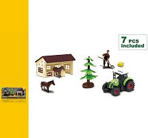 Ферма 550-30 K трактор, підсвічування, звук, інерція, фермер, коні, стайня, декорації, рухомі елементи, в коробці
