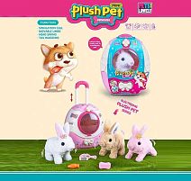 Улюбленець MC 1086 "Кролик", ходить, звуки, на батарейках, рухає вушками, аксесуари, наліпки, повідець, у валізі