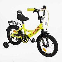 Велосипед дитячий двоколісний 14" Corso MAXIS CL-14663 ручне гальмо, дзвіночок, сидіння з ручкою, додаткові колеса, ЗІБРАНИЙ НА 75%, в коробці