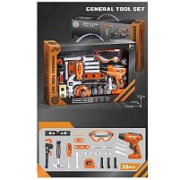 Набір інструментів 778-25 22 елементи, механічний шуруповерт, викрутка, тренувальні бруски, молоток, окуляри, в коробці