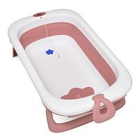 Ванночка для купання немовлят El Camino ME 1106 T-CONTROL Pink (23*51*87 см., складна)