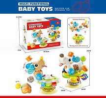 Розвивальна іграшка 9092 2 види, "Собачка", пальчикові ігри, тріскачка, брязкальце, елементи на гумці, пискавка, в коробці