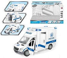 Спецтехніка 666-03 P "Поліція", розмір: 27х10х13 см, інерція, звуки, музика, підсвічування, відчиняються двері, гумові шини, в коробці