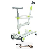 Самокат триколісний iTrike JR3-127-W (колеса: передні Ø4,7"/заднє Ø3,5"/PU/2 страхувальних, підсв, музика, батьк. ручка, висота керма: 66-83 см)