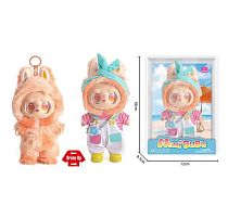 М`яка іграшка-брелок YF 004 D герой, гумовий, висота 17 см, металеве кільце, знімний одяг, рухомі ручки та ніжки, бантик, в коробці