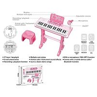 Синтезатор 6655 37 клавіш, стілець, мікрофон, вбудований акумулятор, Bluetooth, звуки тварин та музичних інструментів, мелодії, 3 AUX-роз'єми, AUX