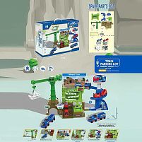 Трек ZX 862 A 4 машинки, механічний кран, маніпулятор, кульки, в коробці