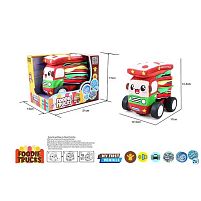 Машинка м`яка QL 8103 C-5 “Бутерброд”, звуки транспорту, веселі мелодії, вібрація, знімний чохол, гумові шини, на батарейках, в коробці