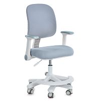 Крісло дитяче Bambi M 6174-11 (колеса: 5 шт, Ø5 см, гумове покриття, підлокітники, пластик/метал, спинка: тканина, сірий/білий)