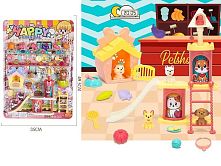 Набір тварин BX 743 A 4 фігурки тварин, аксесуари, муляжі їжі, на листі