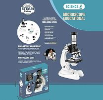 Мікроскоп 3303 збільшення 100х, 600х та 1200х, інструменти, зразок, скельця, підсвічування, в коробці