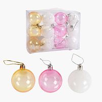 Новорічні прикраси C 67297 12 штук, кульки, D = 5 см, в слюді