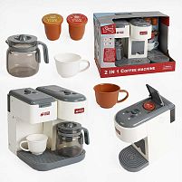 Кавомашина F 2312 2 кавомашини, підсвічування, звук, наливає воду, чашки, капсули, кавник, режими, в коробці