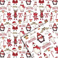 Папір пакувальний крейдований новорічний 70*100см 10л/уп Stenson 506