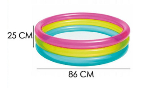 Дитячий надувний басейн Intex 57104 «Веселка» (Ø86 см, ↑25 см, об'єм: 68 л, ненадувне дно, серія: Swim Center) фото 4