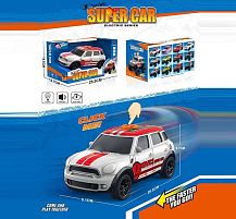 Машина музична E 25-1 світло, звук, їздить вперед та назад, гумові колеса, масштаб 1:18, в коробці