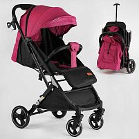 Коляска дитяча прогулянкова Joy Comfort L-20115 (колір РОЖЕВИЙ, рама сталь з алюмінієм, футкавер, підсклянник, телескопічна ручка)