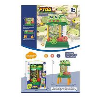 Гра з кульками QB 132 Y “Жабенятко”, звук, підсвічування, автоматичний підіймач, кольорові кульки, кермо, працює від батарейок, в коробці