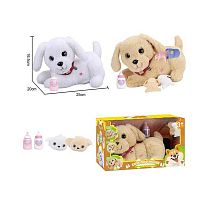 Інтерактивна тваринка 933-140 E 2 кольори, “Собачка”, запис та відтворення звуків, сенсорні та магнітні датчики, двоє цуценят, пляшечка, пісні ан