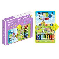 Музичний килимок YQ 3228 звук, підсвітка, барабани, піаніно, режими гучності, на батарейках, музичні інструменти, в коробці