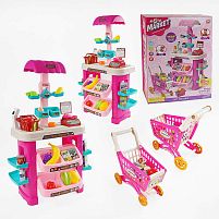 Супермаркет 922-195 80 елементів, звук, підсвічування, сканер, продукти, ваги, візок та корзина, на батарейках, в коробці