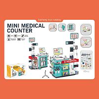 Набір лікаря 660-95 49 елементів, стетоскоп, термометр, каса, звук, підсвічування, на батарейках, інструменти для огляду, муляжі грошей, полички,
