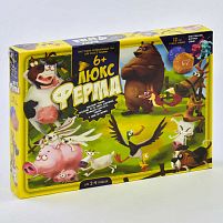 Гра велика настільна "Ферма ЛЮКС" G-FL-UA-01-02 УКР. "Danko Toys", поле, фішки, фігурки, 12-ти гранні кубики, в коробці