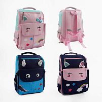 Рюкзак C 72819 3 види, 27.5х16.5х43.5 см,1 віділення, 3 кишені, на блискавці, розкладна конструкція, в пакеті, ВИДАЄТЬСЯ МІКС