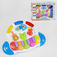 Піаніно музичне 34523 "ТК Group", ОЗВУЧУВАННЯ УКРАЇНСЬКОЮ МОВОЮ, підсвічування, вивчення геометричних фігур, мелодії, пісенька, казка, в коробці